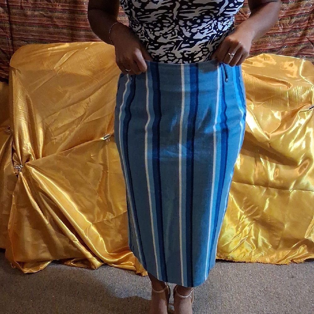 Blue Striped Women's Skirt